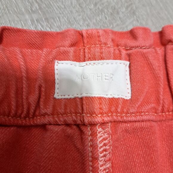 Mother The Springy Boho Flaterring Hot Coral Ankle Jean Size 33 - Picture 5 of 13